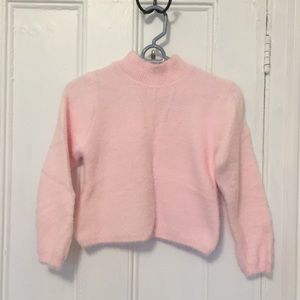 Vintage pink fuzzy cropped sweater
